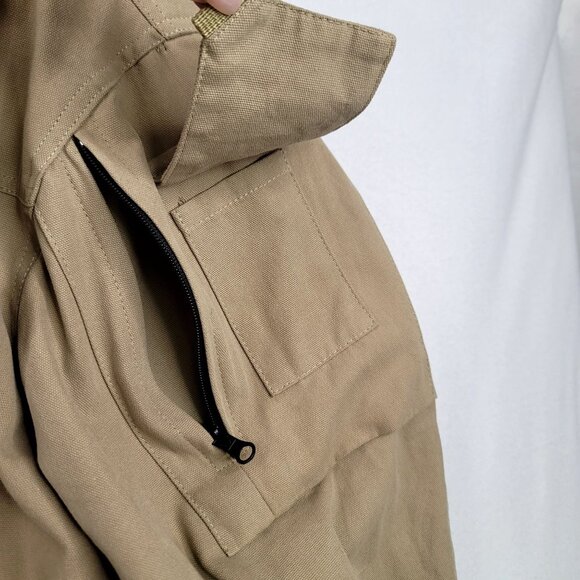 Mens Kahki 2XL Military Tactical Utility Jacket Gorpcore Multiple Pockets Straps - Picture 10 of 16